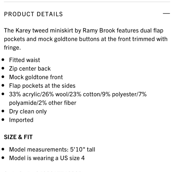 RAMY BROOK***Karey Fringe Red Tweed Mini Skirt***Small $395 - Picture 6 of 6